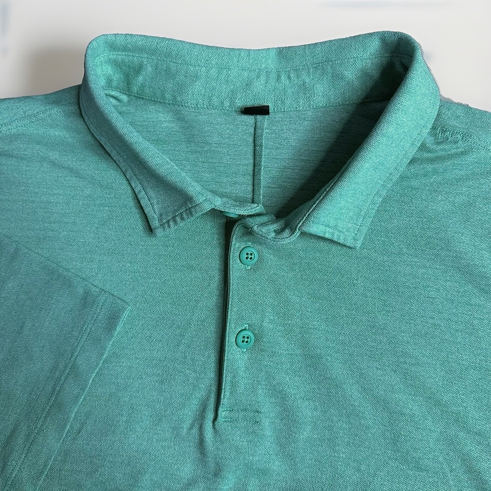 Lululemon Polo Shirt Men XL Pistachio Evolution Pique Quick Dry Performance Golf